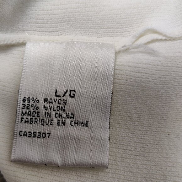 Moffi International Women's Cardigan Size L White Black Beaded Casual Stylish - Picture 6 of 10